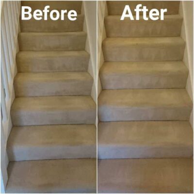 Stair cleaning before and after.